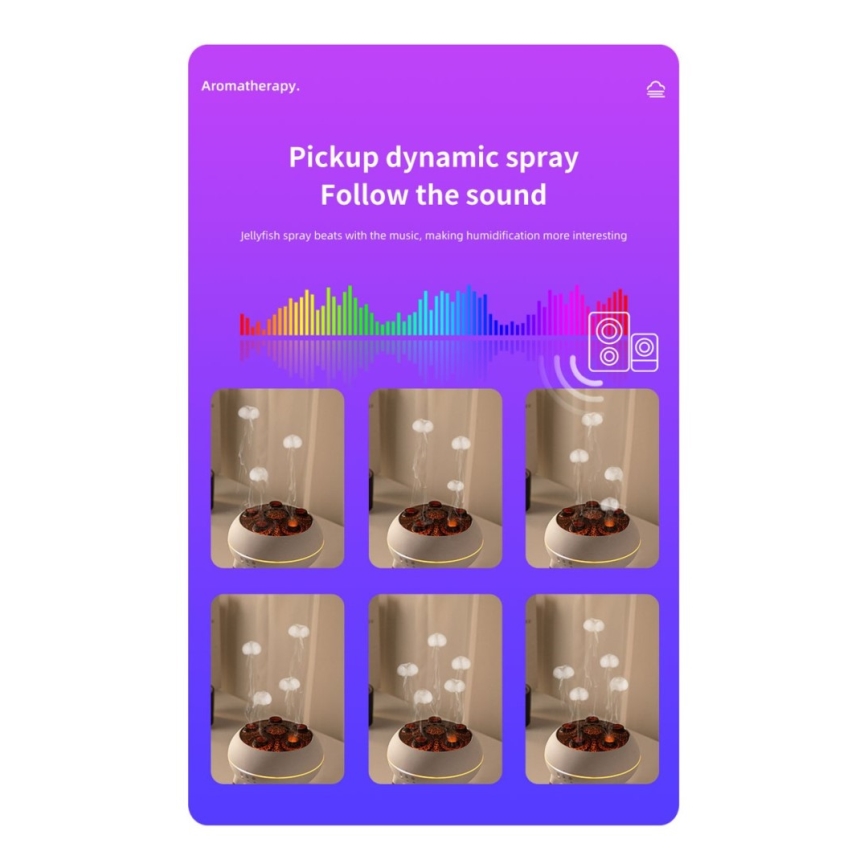 Immax 09104L - Aroma-Diffusor und Luftbefeuchter JELLYFISH LED/11W/5V