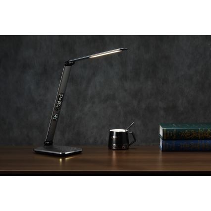 Dimmbare LED-Tischlampe LED/8,5W/230V mit kabelloser Ladefunktion, silber