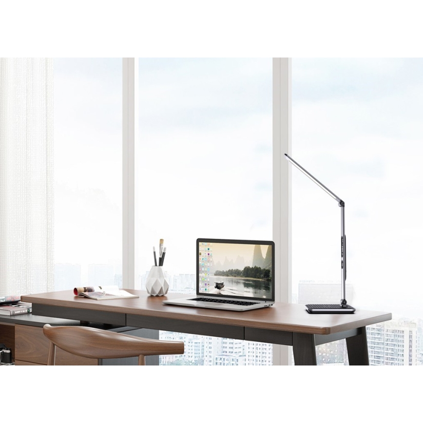 Dimmbare LED-Tischlampe LED/8,5W/230V mit kabelloser Ladefunktion, silber