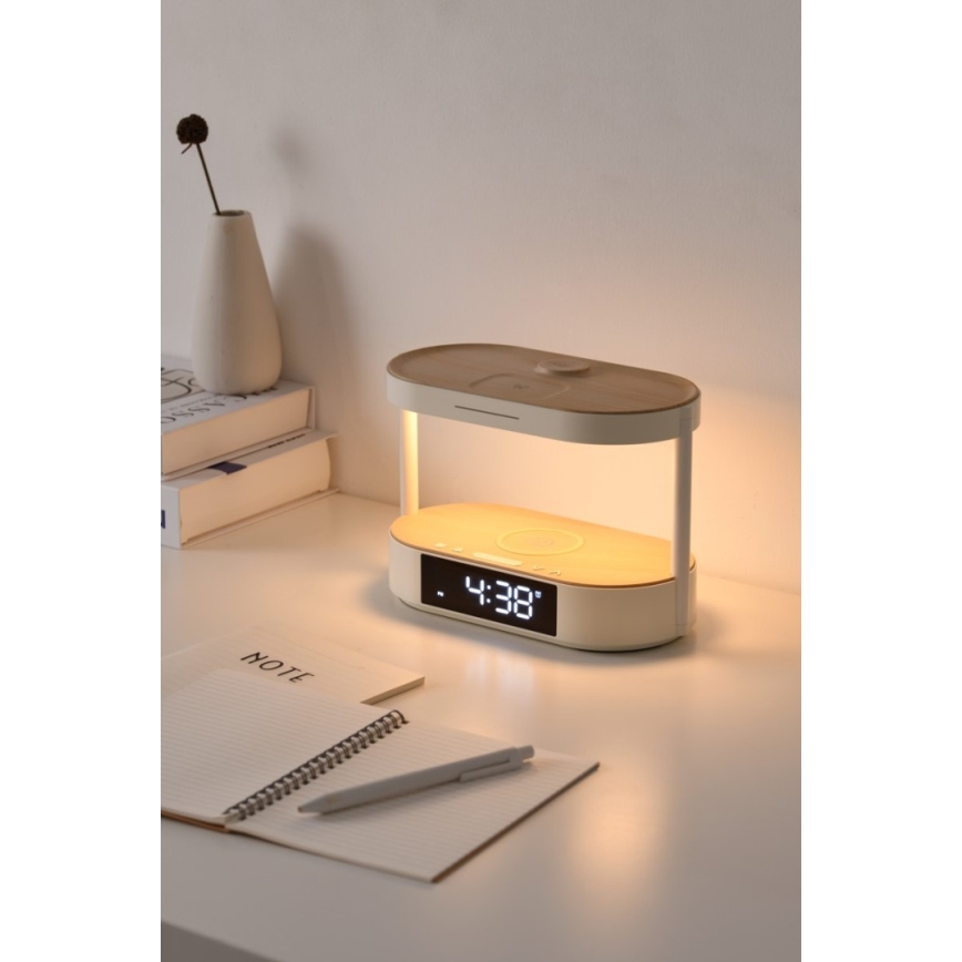 LED-dimmbare Schreibtischlampe mit Wecker und Ladefunktion TRIPLE DOCK LED/1,5W/5V