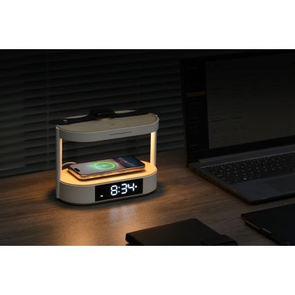 LED-dimmbare Schreibtischlampe mit Wecker und Ladefunktion TRIPLE DOCK LED/1,5W/5V