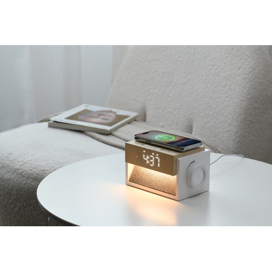 LED Tischlampe mit Wecker und Ladefunktion CALM LED/1,2W/5V