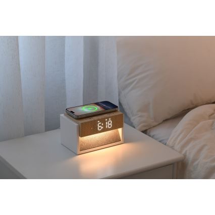LED Tischlampe mit Wecker und Ladefunktion CALM LED/1,2W/5V