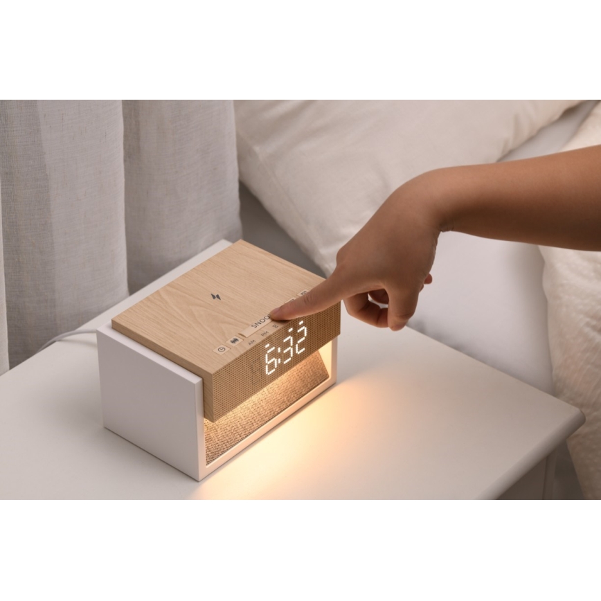 LED Tischlampe mit Wecker und Ladefunktion CALM LED/1,2W/5V
