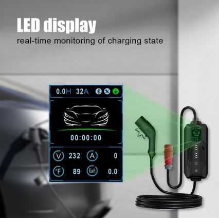 Immax - Tragbare Ladestation für Elektrofahrzeuge AC Typ 2 16A/380V 11kW + Stecker 230V, 3,7kW 5m + Tasche