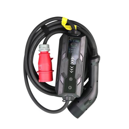 Immax - Tragbare Ladestation für Elektrofahrzeuge AC Typ 2 16A/380V 11kW + Stecker 230V, 3,7kW 5m + Tasche