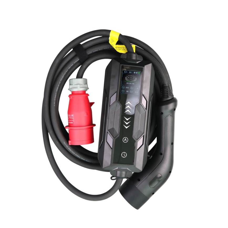 Immax - Tragbare Ladestation für Elektrofahrzeuge AC Typ 2 16A/380V 11kW + Stecker 230V, 3,7kW 5m + Tasche