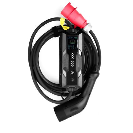 Immax - Tragbare Ladestation für Elektrofahrzeuge AC Typ 2 16A/380V 11kW + Stecker 230V, 3,7kW 5m + Tasche