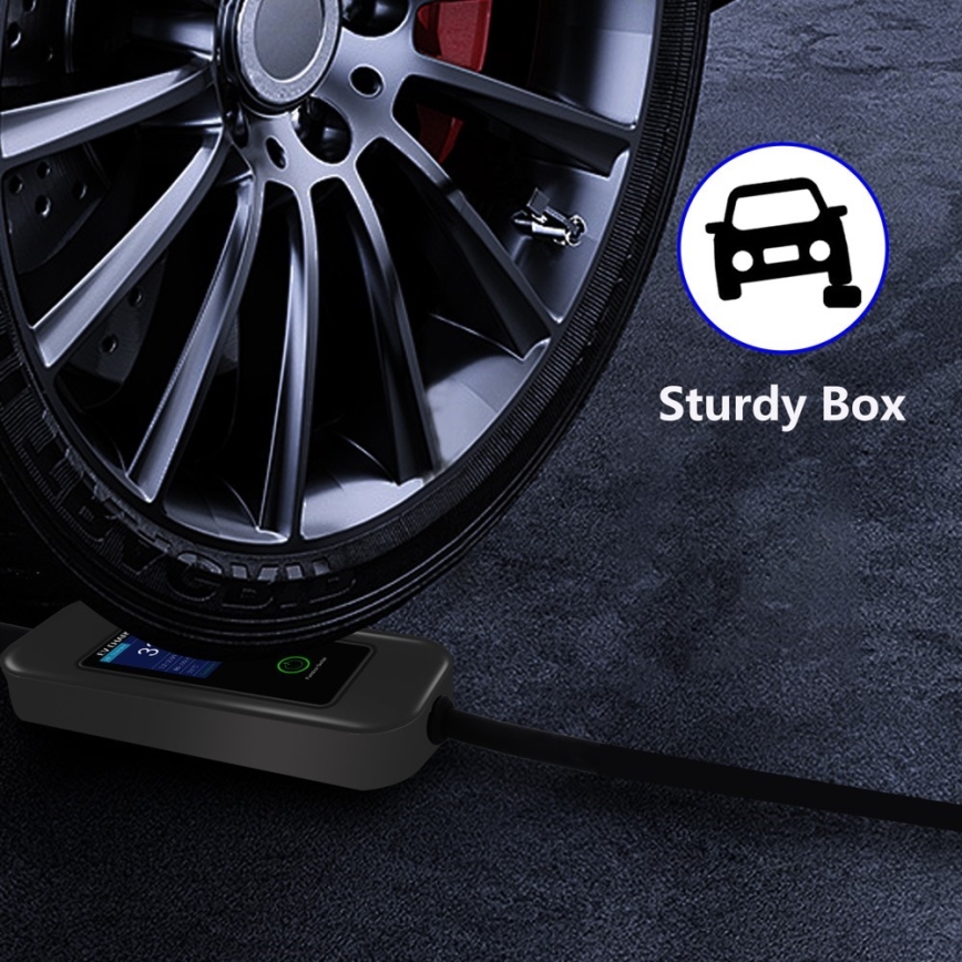 Immax - Tragbare Ladestation für Elektrofahrzeuge AC Typ 2 32A/380V 22kW + 230V-Steckdose 5m Wi-Fi Tuya