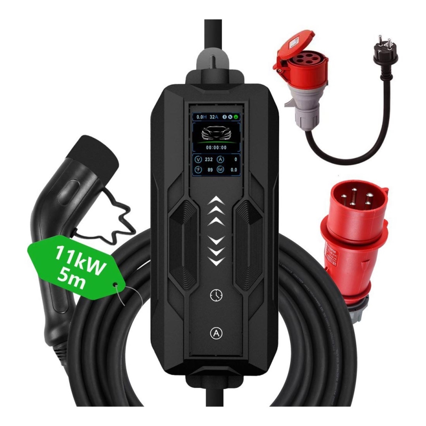 Immax - Ladestation für Elektrofahrzeuge AC Typ 2 16 A / 380 V + Stecker 230 V, 3,7 kW, 5 m Tuya