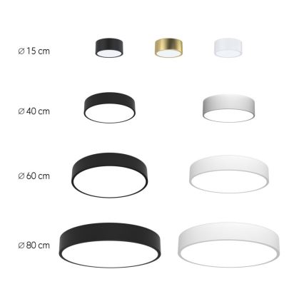 Immax Neo 07023L-15BD - Set 2x Dimmbare LED-Deckenleuchte RONDATE schwarz 2xLED/12W/230V + Fernbedienung Tuya