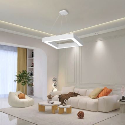 Immax NEO 07071L - LED dimmbare Hängeleuchte an Seil CANTO LED/60W/230V 80x80 cm Tuya + Fernbedienung