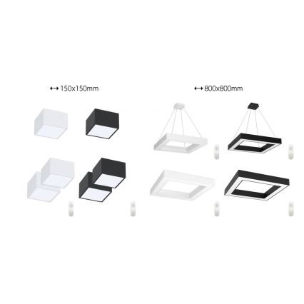 Immax NEO 07071L - LED dimmbare Hängeleuchte an Seil CANTO LED/60W/230V 80x80 cm Tuya + Fernbedienung