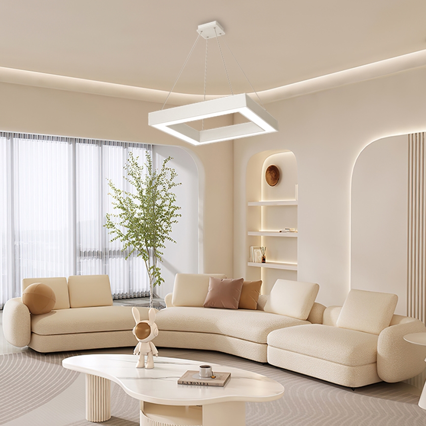 Immax NEO 07071L - LED dimmbare Hängeleuchte an Seil CANTO LED/60W/230V 80x80 cm Tuya + Fernbedienung