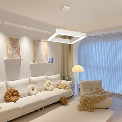 Immax NEO 07071L - LED dimmbare Hängeleuchte an Seil CANTO LED/60W/230V 80x80 cm Tuya + Fernbedienung