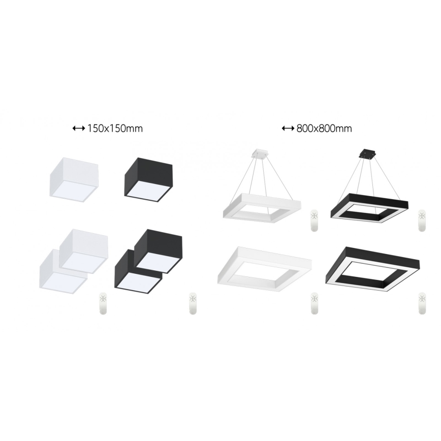 Immax NEO 07073L - LED dimmbare Hängeleuchte an Seil CANTO LED/60W/230V 80x80 cm Tuya + Fernbedienung