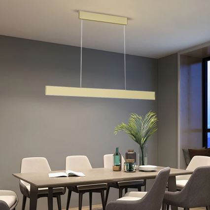 Immax Neo 07128L - LED  Dimmbare Hängeleuchte an Schnur LISTON golden LED/18W/230V ZigBee + Fernbedienung Tuya