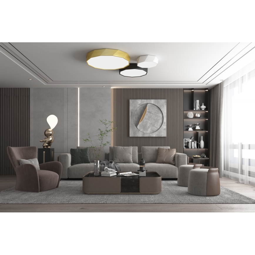 Immax NEO 07131-W80 - LED SMART Dimmbare Deckenleuchte DIAMANTE weiß+ LED/60W/230V + Fernbedienung 80cm Tuya ZigBee