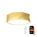 Immax NEO 07132-G40 - LED SMART dimmbares Deckenleuchte DIAMANTE LED/31W/230V gold 40 cm Tuya ZigBee + Fernbedienung