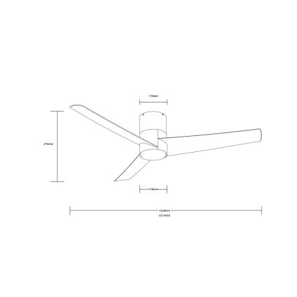 Immax NEO 07135-B - Dimmbarer LED-Deckenventilator FRESH LED/18W/230V Wi-Fi Tuya schwarz + Fernbedienung