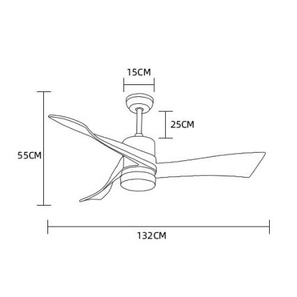 Immax NEO 07136-B - Dimmbarer LED-Deckenventilator SOFISTICADO LED/18W/230V Eiche Wi-Fi Tuya + Fernbedienung