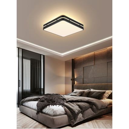 Immax NEO 07154-B30 - LED Dimmbare Deckenleuchte NEO LITE PERFECTO LED/24W/230V Wi-Fi Tuya schwarz + Fernbedienung