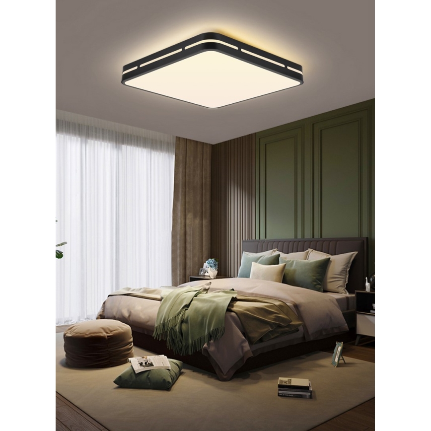 Immax NEO 07154-B30 - LED dimmbares Deckenleuchte NEO LITE PERFECTO LED/24W/230V Wi-Fi Tuya schwarz + Fernbedienung