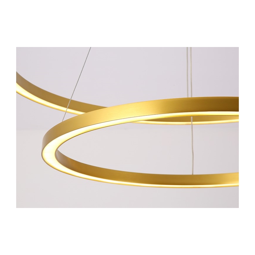Immax NEO 07159-G80-60 – Dimmbare LED-Hängeleuchte an Schnur FINO LED/93W/230V Tuya golden + Fernbedienung