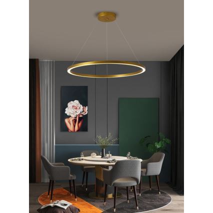 Immax NEO 07159-G80 – Dimmbare LED-Hängeleuchte an Schnur FINO LED/60W/230V Tuya golden + Fernbedienung