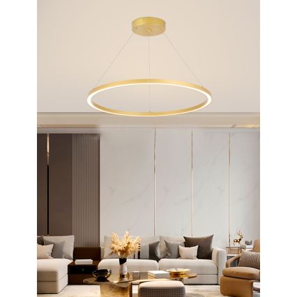 Immax NEO 07159-G80 – Dimmbare LED-Hängeleuchte an Schnur FINO LED/60W/230V Tuya golden + Fernbedienung