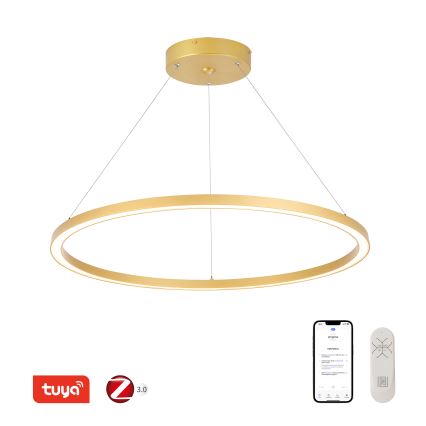 Immax NEO 07159-G80 – Dimmbare LED-Hängeleuchte an Schnur FINO LED/60W/230V Tuya golden + Fernbedienung