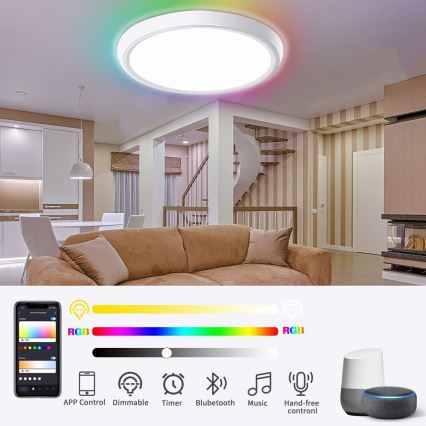 Immax NEO 07164-40 - LED RGB+CCT Dimmbare Deckenleuchte NEO LITE TUDO LED/50W/230V Wi-Fi Tuya + Fernbedienung