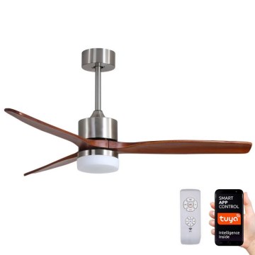 Immax NEO 07165-S - LED-Deckenventilator ELEGANTE LED/18W/230V Eiche Wi-Fi Tuya + Fernbedienung