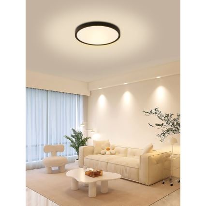 Immax NEO 07166-B40 - LED RGB+CCT dimmbare Deckenleuchte NEO LITE TUDO LED/50W/230V Wi-Fi Tuya schwarz + Fernbedienung