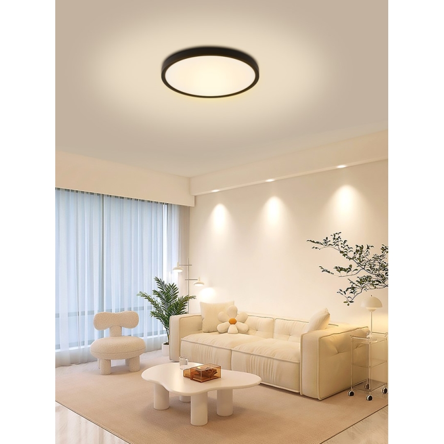 Immax NEO 07166-B40 - LED RGB+CCT dimmbare Deckenleuchte NEO LITE TUDO LED/50W/230V Wi-Fi Tuya schwarz + Fernbedienung