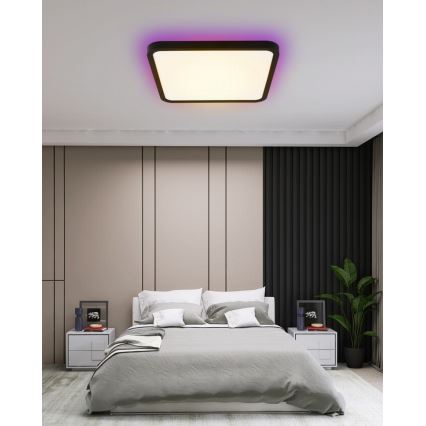 Immax NEO 07167-B40 - LED RGB+CCT dimmbare Deckenleuchte NEO LITE TUDO LED/50W/230V Wi-Fi Tuya schwarz + Fernbedienung