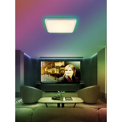 Immax NEO 07168-W40 - LED RGB+CCT Dimmbare Deckenleuchte NEO LITE TUDO LED/50W/230V Wi-Fi Tuya weiß + Fernbedienung