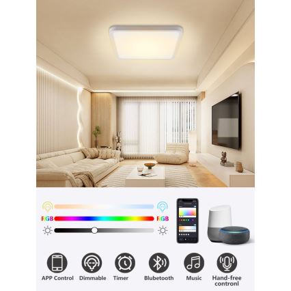 Immax NEO 07168-W40 - LED RGB+CCT Dimmbare Deckenleuchte NEO LITE TUDO LED/50W/230V Wi-Fi Tuya weiß + Fernbedienung