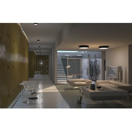 Immax NEO 07200L - Dimmbare LED-Deckenleuchte RONDATE LED/18W/230V 3000-6000K d 25 cm schwarz Tuya + Fernbedienung