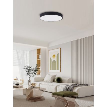 Immax NEO 07202L - Dimmbare LED-Deckenleuchte RONDATE LED/53W/230V schwarz Tuya + Fernbedienung