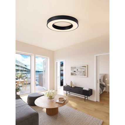 Immax NEO 07209L - Dimmbare LED-Deckenleuchte PASTEL LED/53W/230V 60 cm schwarz Tuya + Fernbedienung