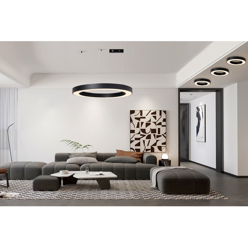 Immax NEO 07211L - LED dimmbarer Seil-Pendelleuchte PASTEL LED/68W/230V 2700-6500K Tuya schwarz + Fernbedienung
