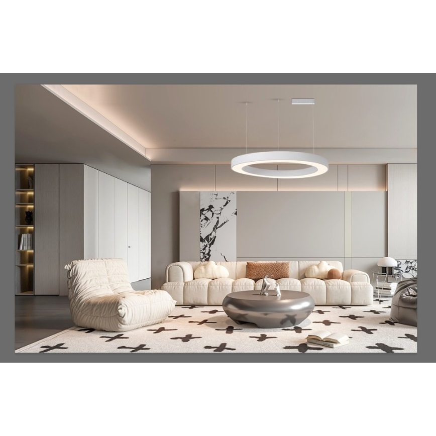 Immax NEO 07214L - Dimmbare LED-Hängeleuchte PASTEL LED/68W/230V 2700-6500K weiß 95 cm Tuya + Fernbedienung