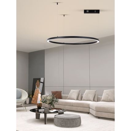 Immax NEO 07215L - Dimmbare LED-Hängeleuchte FINO LED/60W/230V 80 cm schwarz Tuya + Fernbedienung
