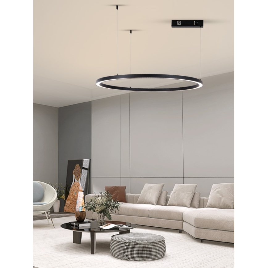 Immax NEO 07215L - Dimmbare LED-Hängeleuchte FINO LED/60W/230V 80 cm schwarz Tuya + Fernbedienung