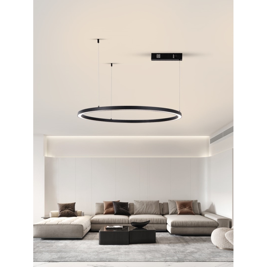 Immax NEO 07215L - Dimmbare LED-Hängeleuchte FINO LED/60W/230V 80 cm schwarz Tuya + Fernbedienung
