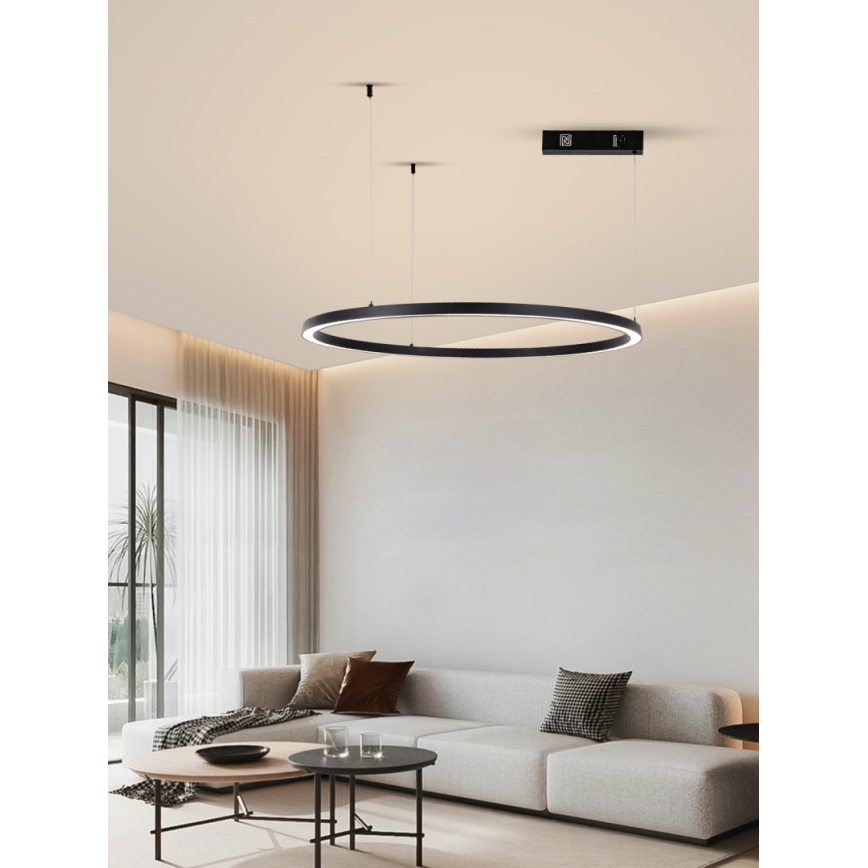 Immax NEO 07215L - Dimmbare LED-Hängeleuchte FINO LED/60W/230V 80 cm schwarz Tuya + Fernbedienung