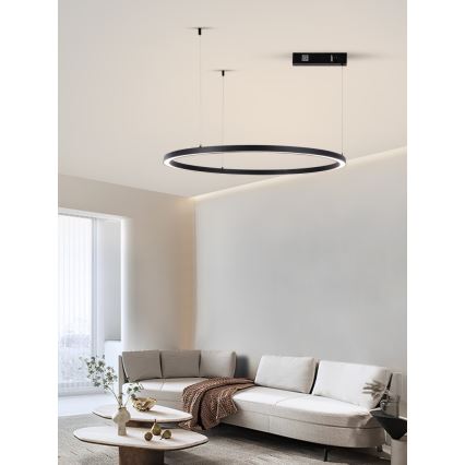 Immax NEO 07215L - Dimmbare LED-Hängeleuchte FINO LED/60W/230V 80 cm schwarz Tuya + Fernbedienung