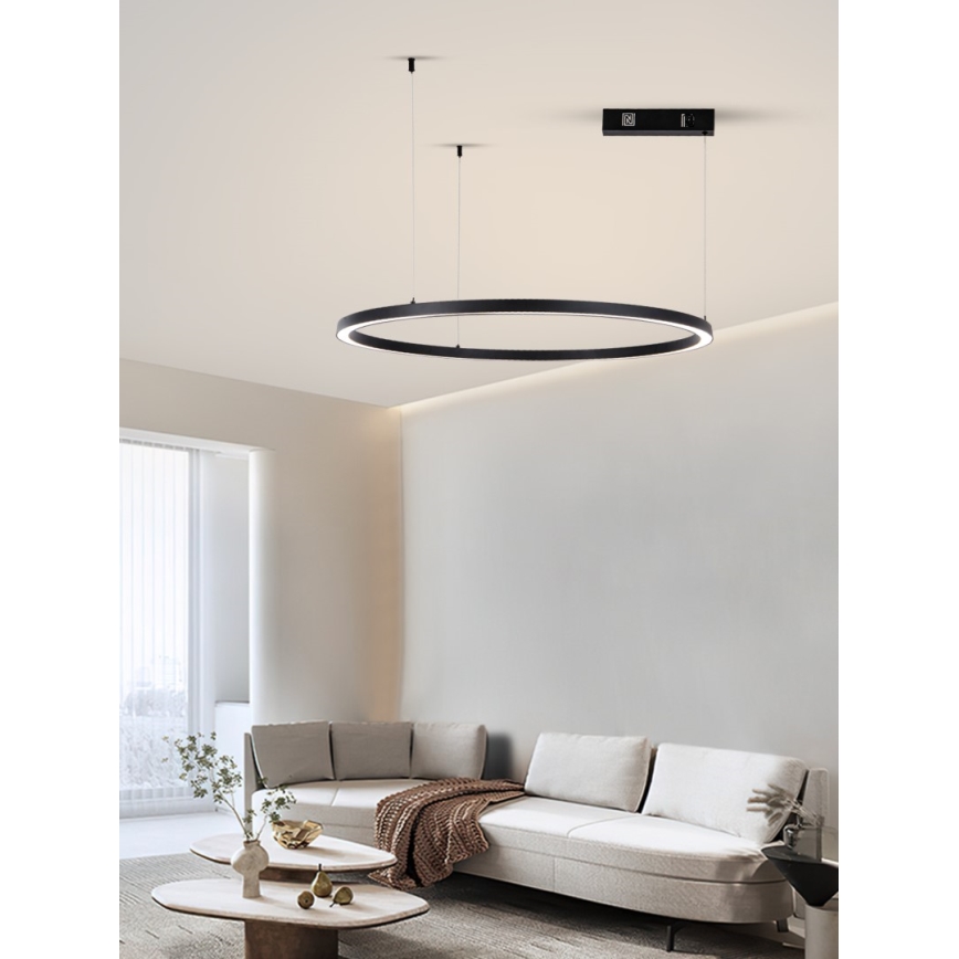 Immax NEO 07215L - Dimmbare LED-Hängeleuchte FINO LED/60W/230V 80 cm schwarz Tuya + Fernbedienung