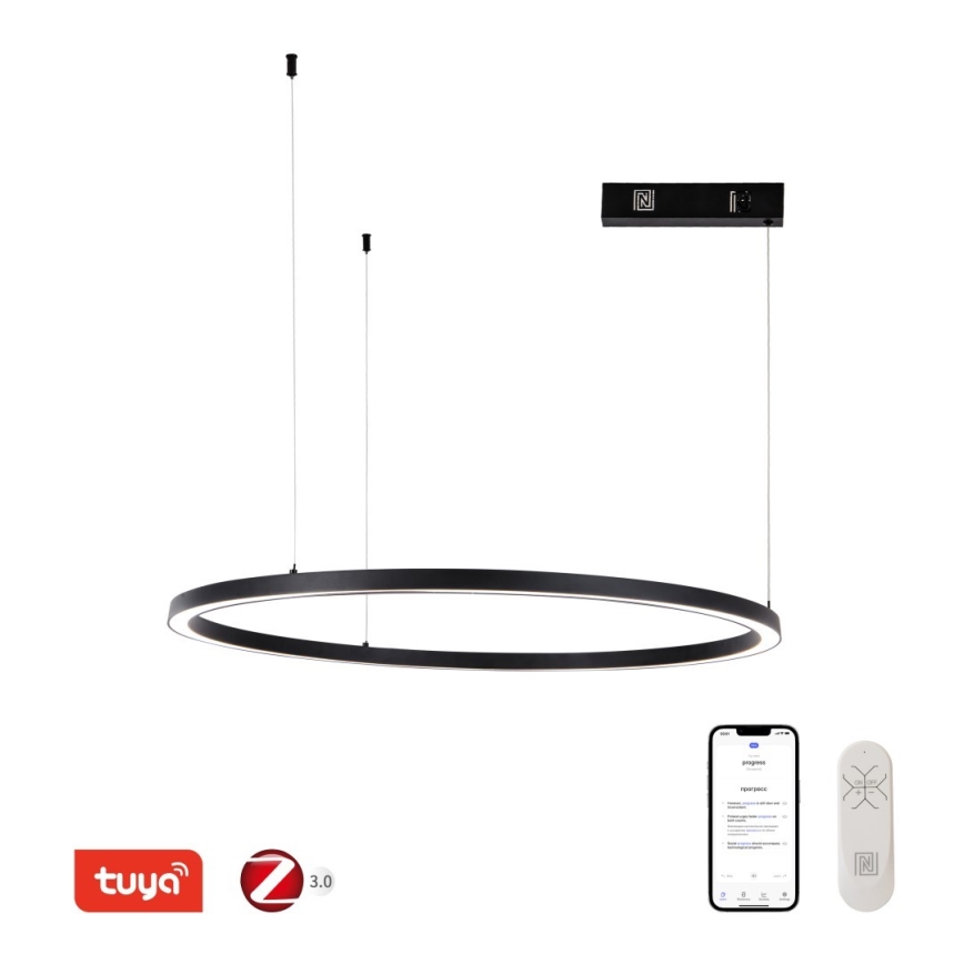 Immax NEO 07215L - Dimmbare LED-Hängeleuchte FINO LED/60W/230V 80 cm schwarz Tuya + Fernbedienung